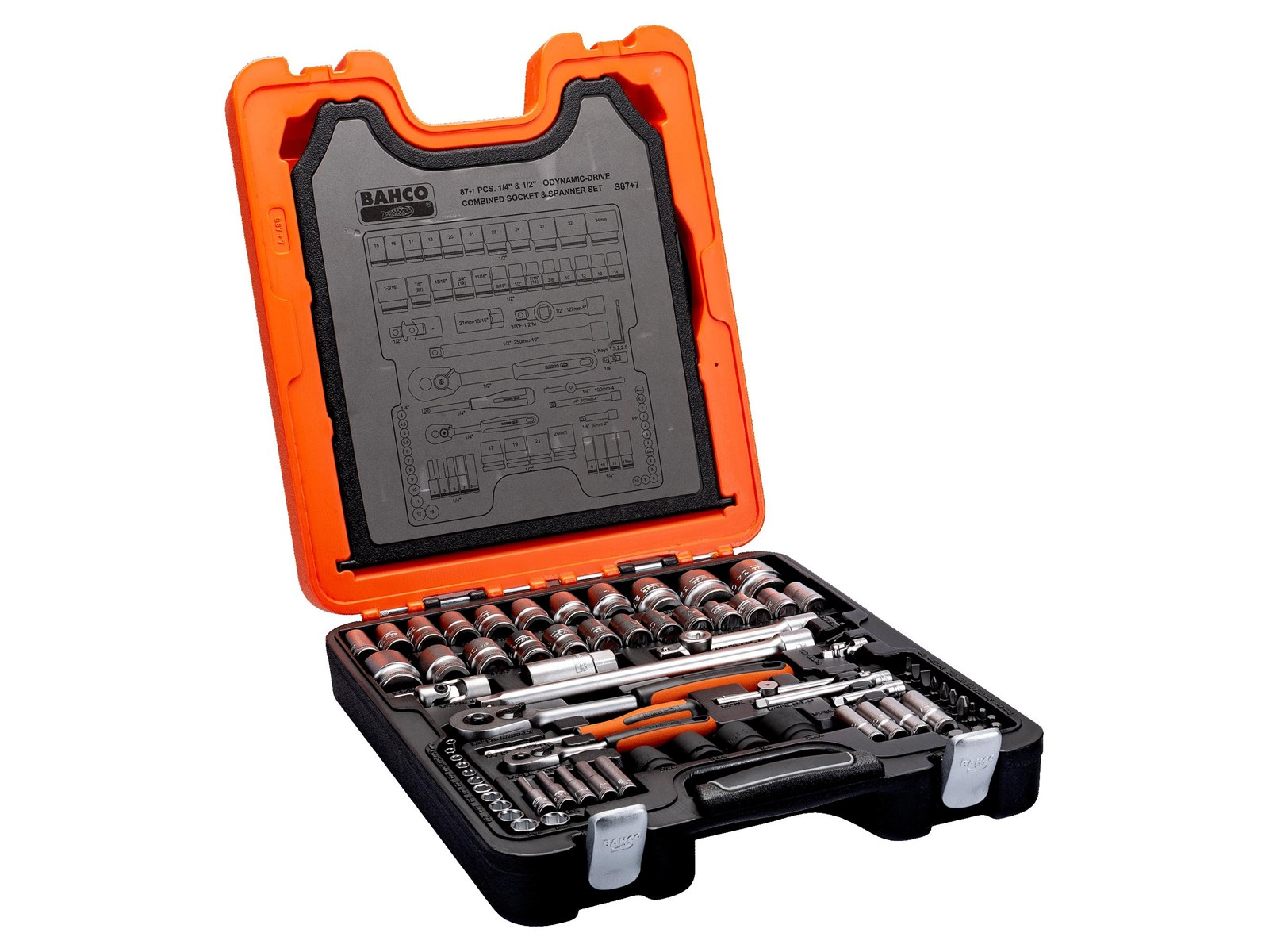 BAHCO S87+7 Topnøglesæt 1/4'' og 1/2'' med 94 dele BAHCO S87+7 Topnøglesæt 1/4'' og 1/2'' med 94 dele